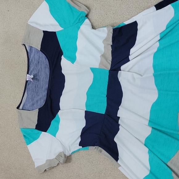 Plus Color Block Dress Purple Rain (1X) - Picture 2 of 4